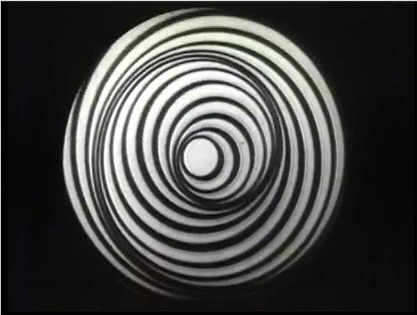 Screen shot from Marcel Duchamp's Anemic Cinema and link to page where the film can be seen.