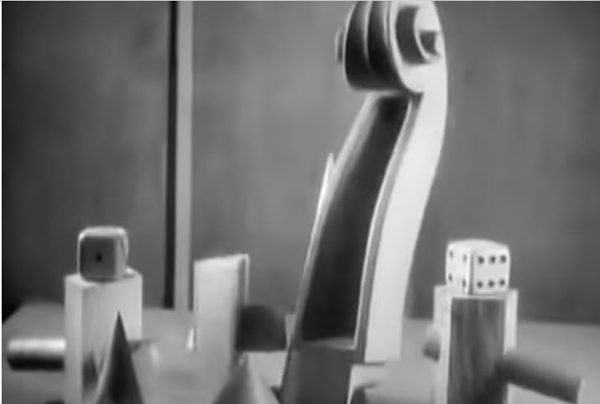 Screen shot from Man Ray's movie, Emak Bakia and link to page devoted to films by Man Ray
