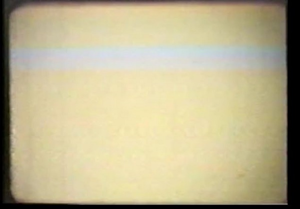 A screen shot from the 1966 movie, The Flicker, by artist, Tony Conrad, that also functions as a link to the film