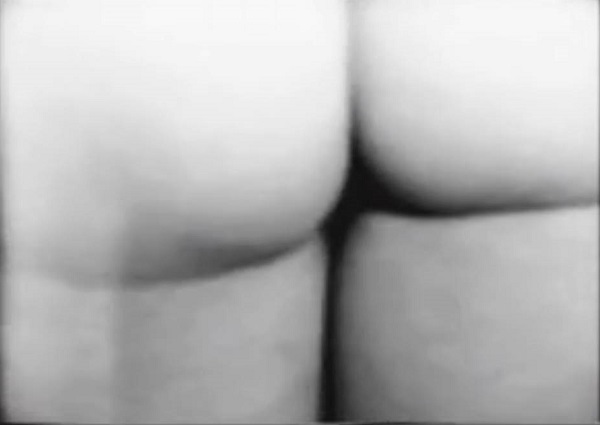 A screen shot from the 1967 movie, Four, by artist, Yoko Ono, that also functions as a link to the film