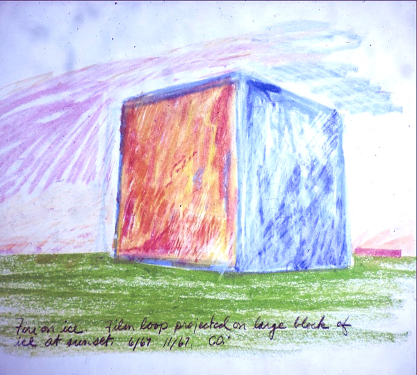 Colorful drawing of a big ice block by Stephen Kaltenbach