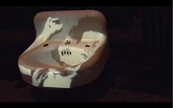Screen shot from Barbara Hammerr's movie, Maya Deren's Sink from 20011