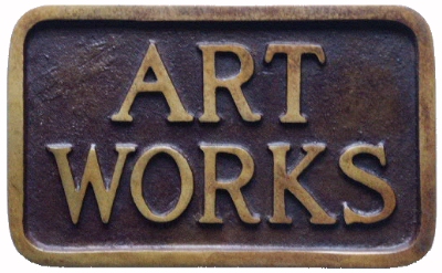 Bronze plaque, ART WORKS, by Stephen Kaltenbach